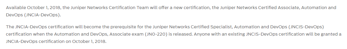 JNCIA-DevOps certification
