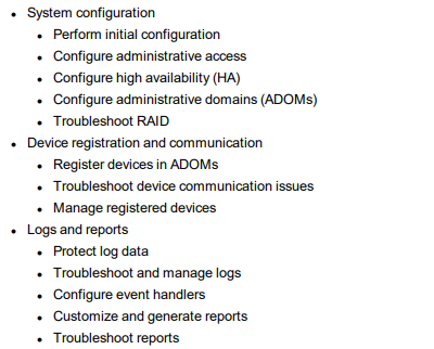 Fortinet NSE5_FAZ-6.4 exam topics